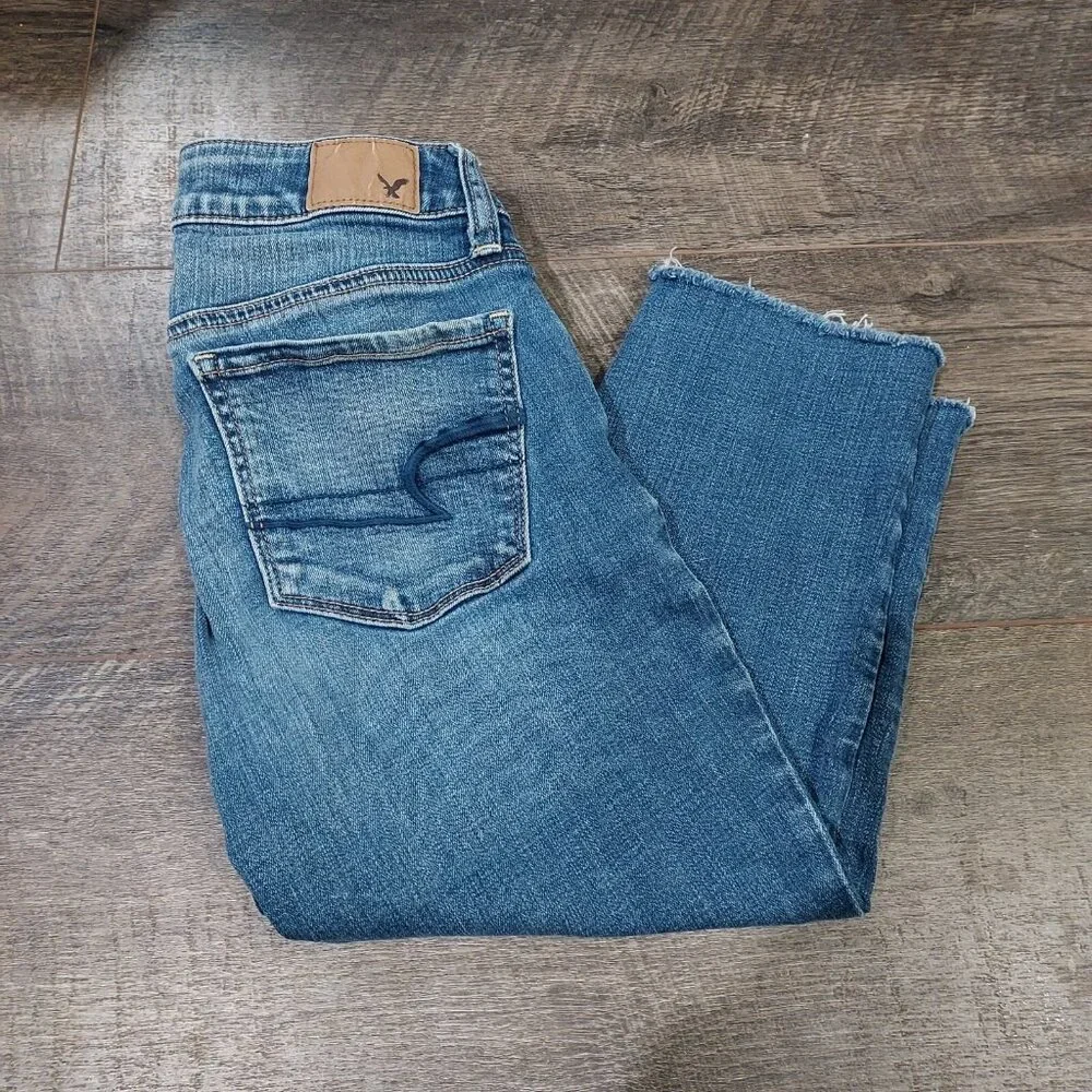 American Eagle Outfitters Super Stretch Skinny Jeans Custom Cut Off Farmgirl - Picture 2 of 8